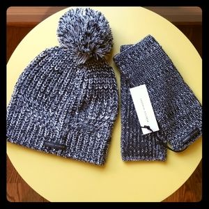 Rebecca Minkoff Marled Beanie and Arm Warmer set